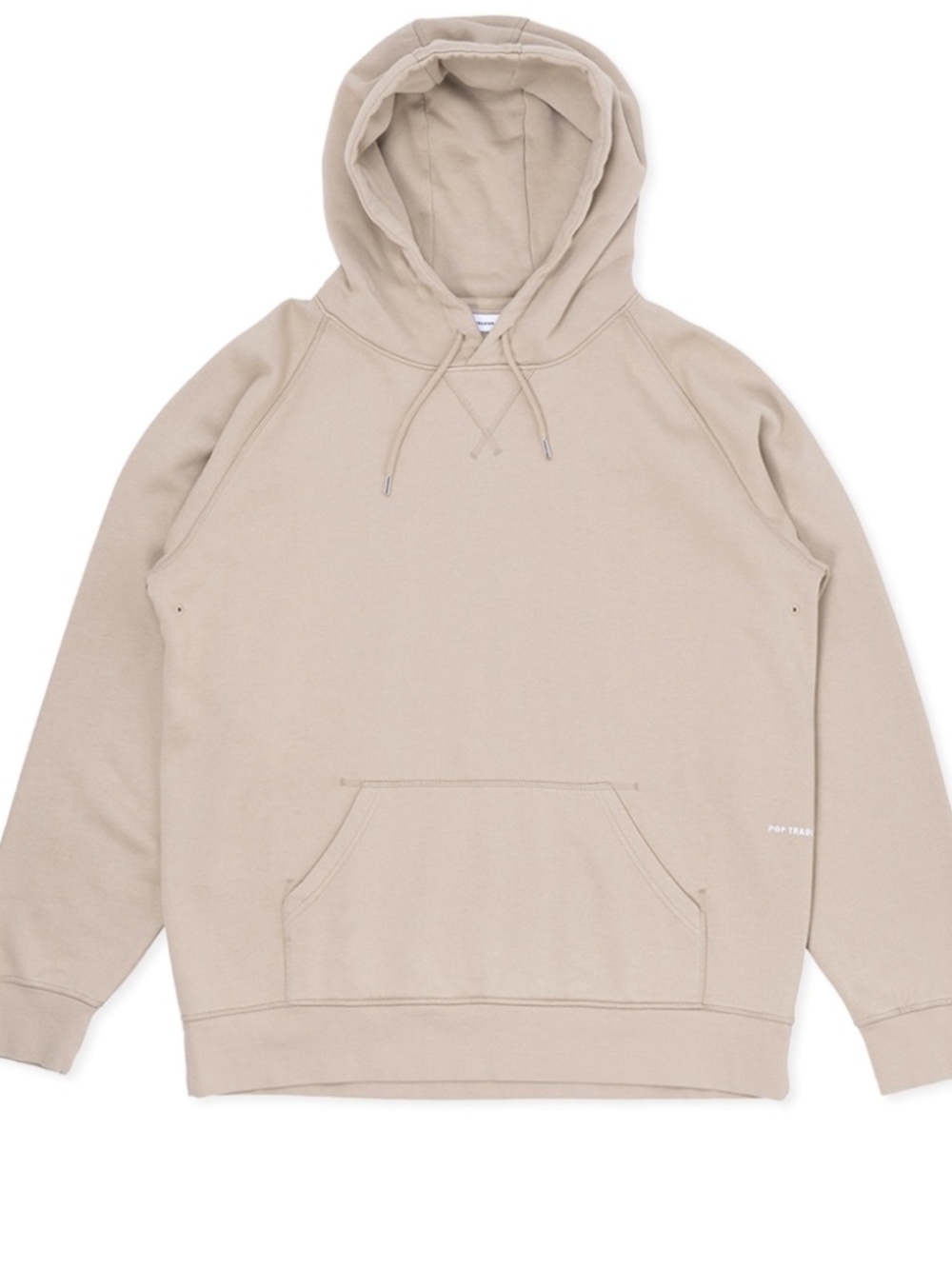 Pop Trading Company Logo Pullover Hooded Sweatshirt - White/Pepper